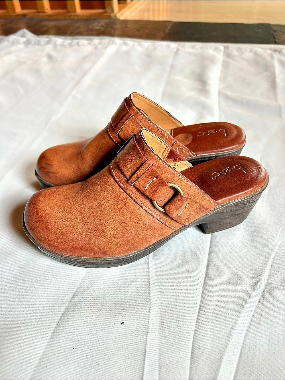 b.o.c Brown Leather Mules
